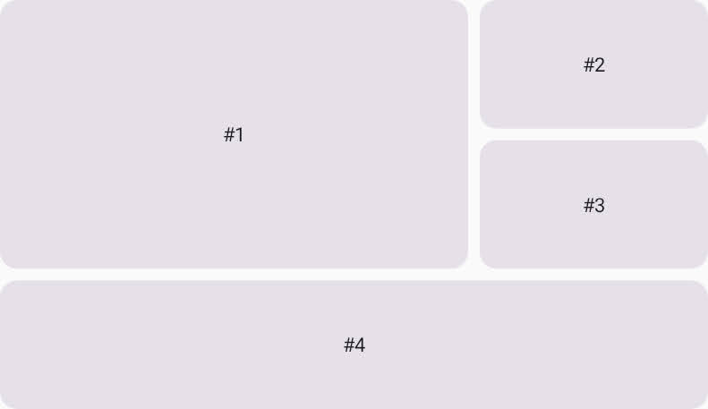 Card #4 spans three columns