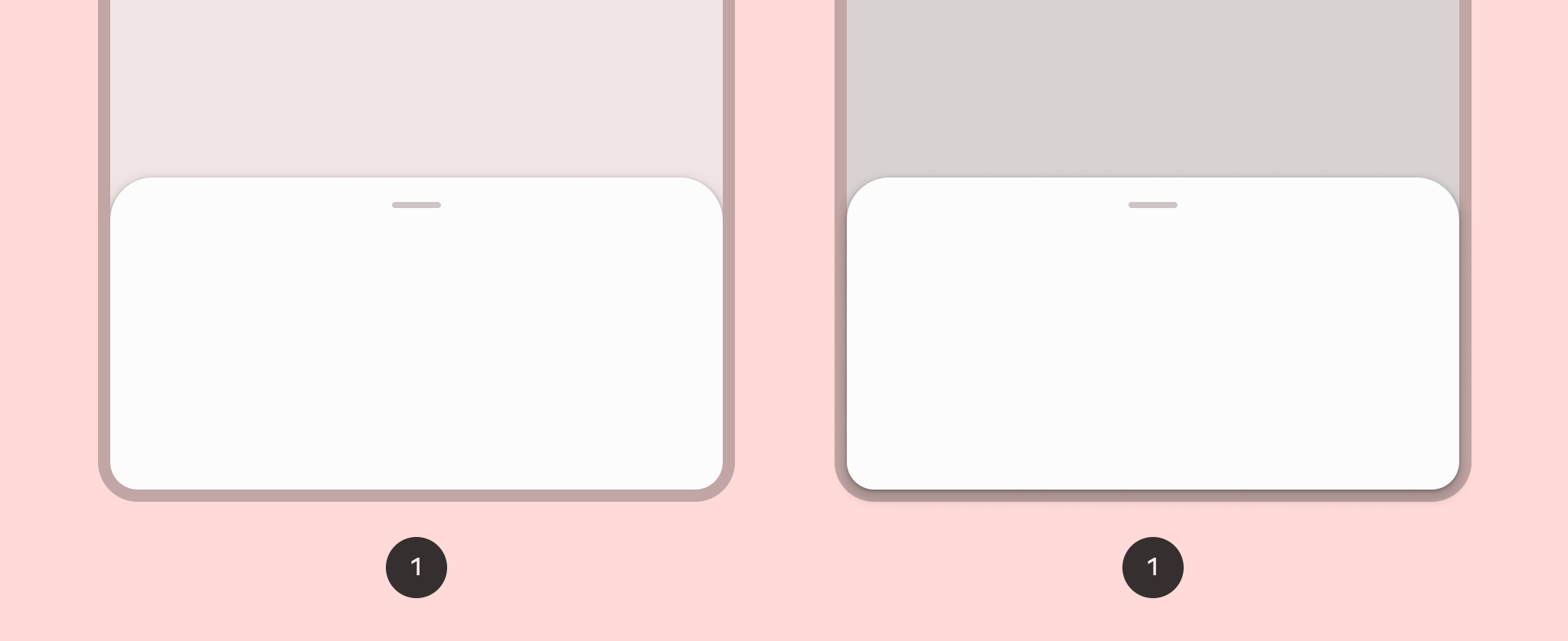 مثال على ورقة في أسفل الشاشة بتصميم Material Design 3