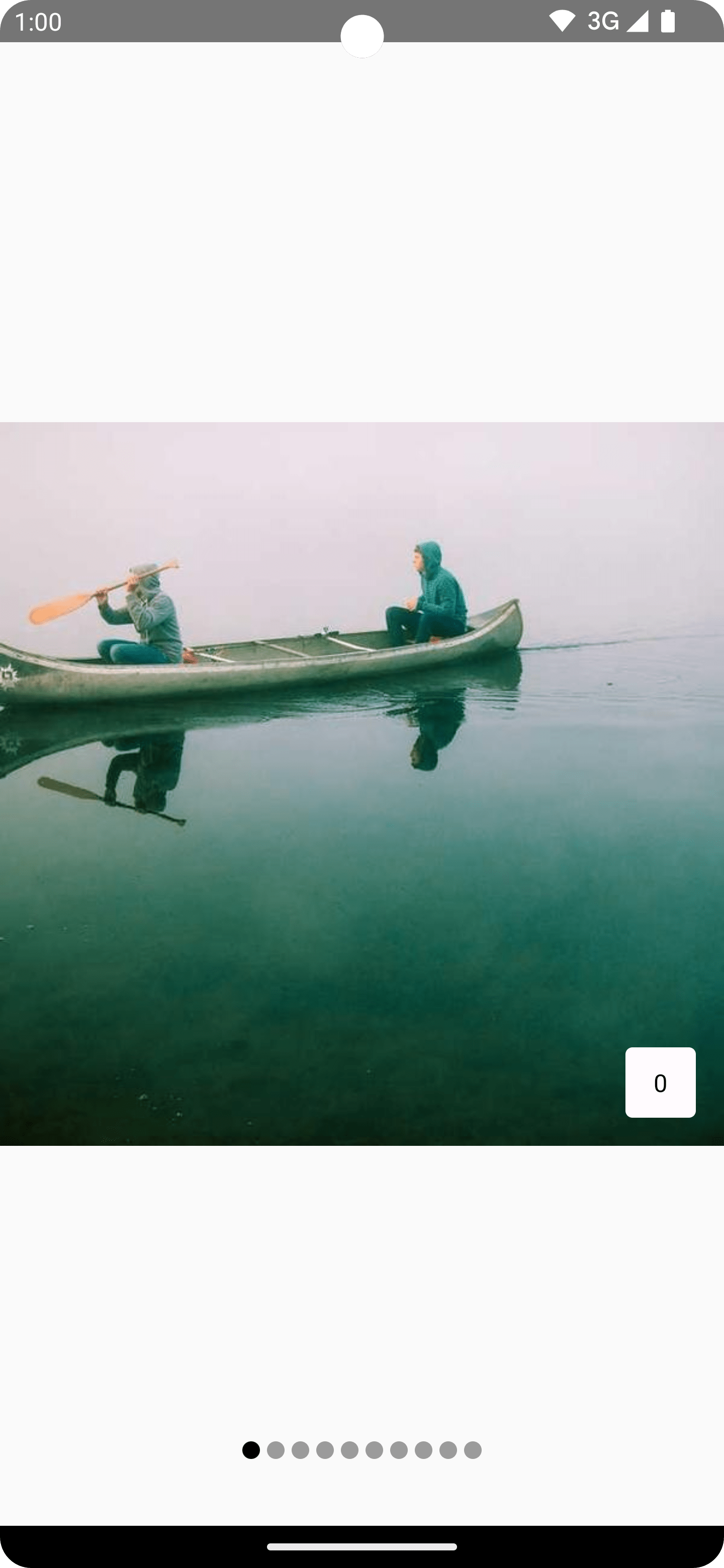 İçeriğin altında daire göstergesi bulunan sayfalayıcı