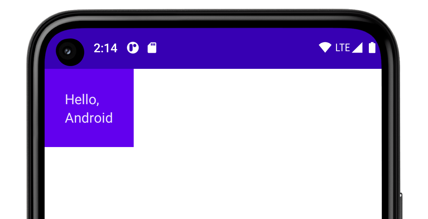 रंगीन बैकग्राउंड पर टेक्स्ट की दो लाइनें. टेक्स्ट के चारों ओर पैडिंग है.