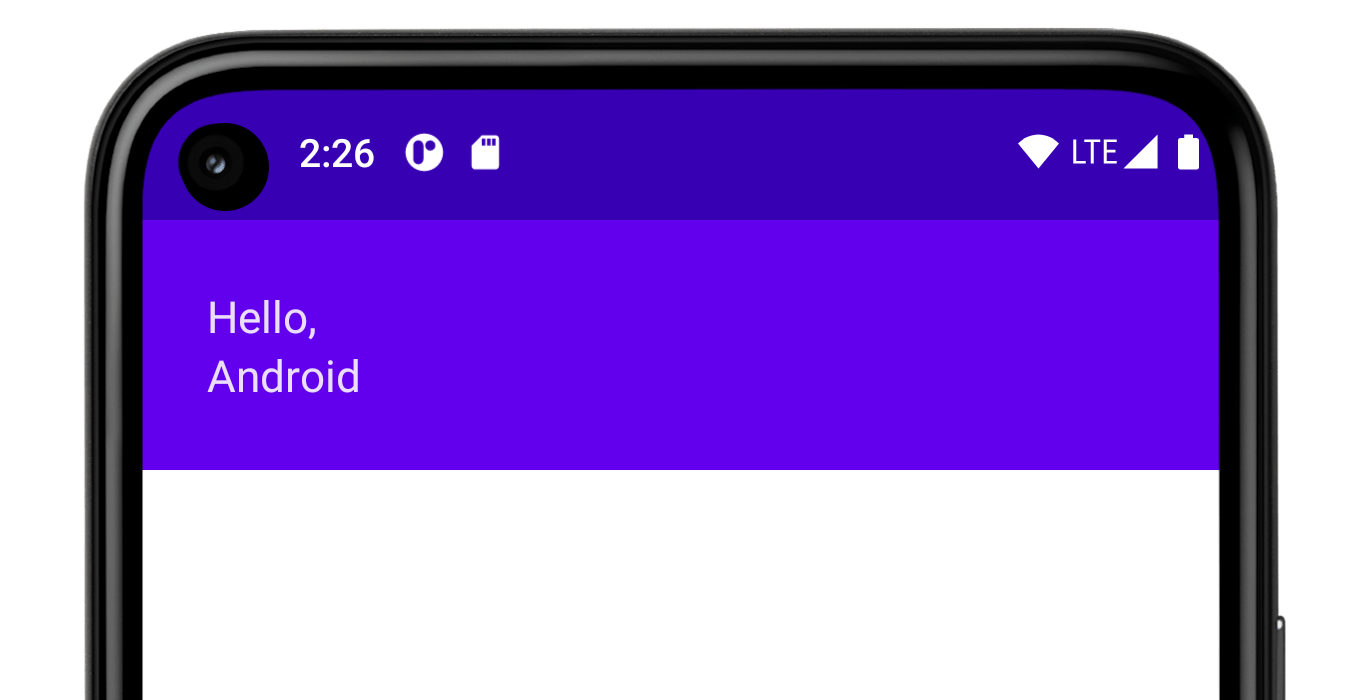 L'arrière-plan coloré derrière le texte prend désormais toute la largeur de l'appareil.
