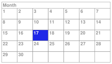 Função que pode ser composta de agenda personalizada com elementos de dia selecionáveis