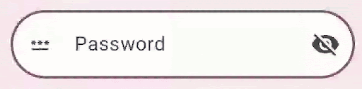 A secure text field where typed characters are hidden.