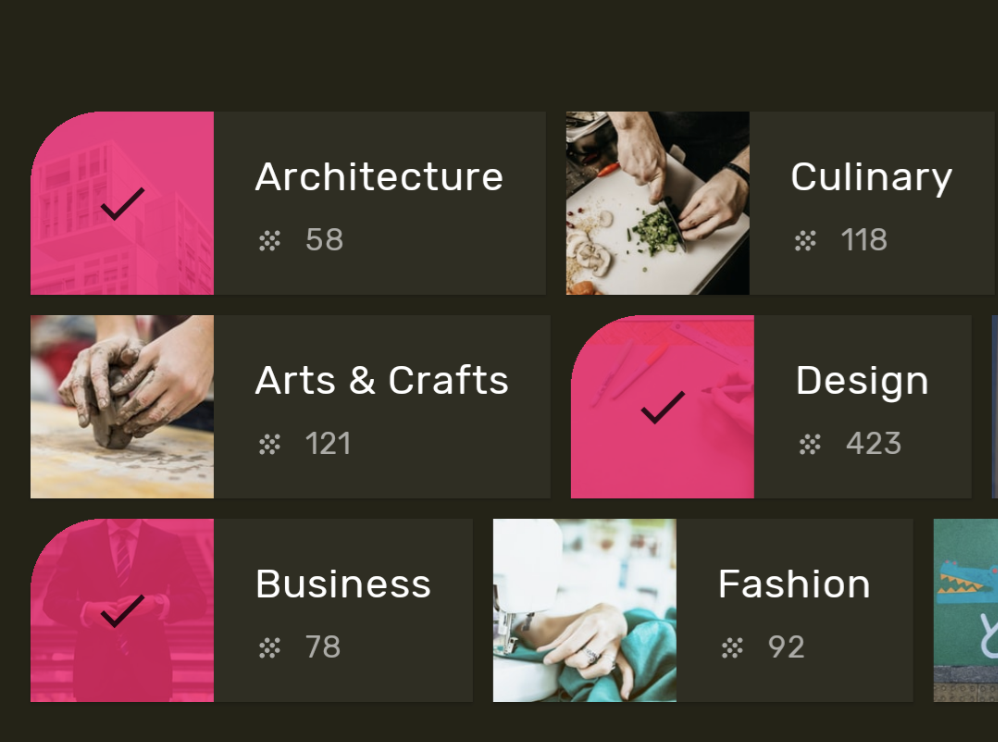 Capture d'écran d'une application utilisant les formes Material pour indiquer l'état d'un élément