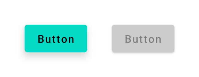 Captura de pantalla de dos botones: uno habilitado y otro inhabilitado, que muestran sus diferentes estados visuales