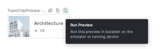 The user clicking the preview's "run preview"
button