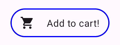 Animacja przedstawiająca przycisk z ikoną koszyka na zakupy, który zmniejsza się po naciśnięciu.