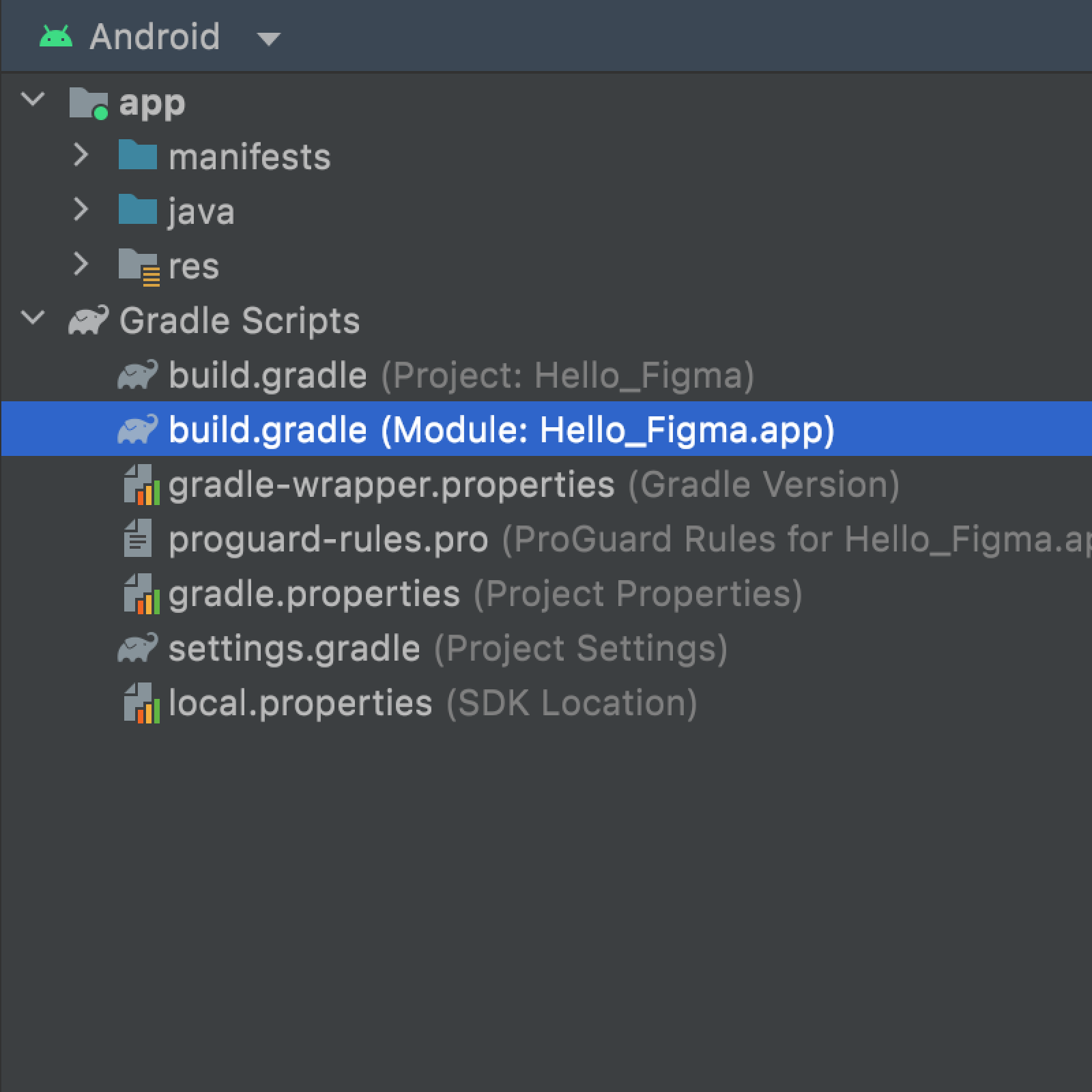 فایل Gradle در سطح ماژول در Android Studio