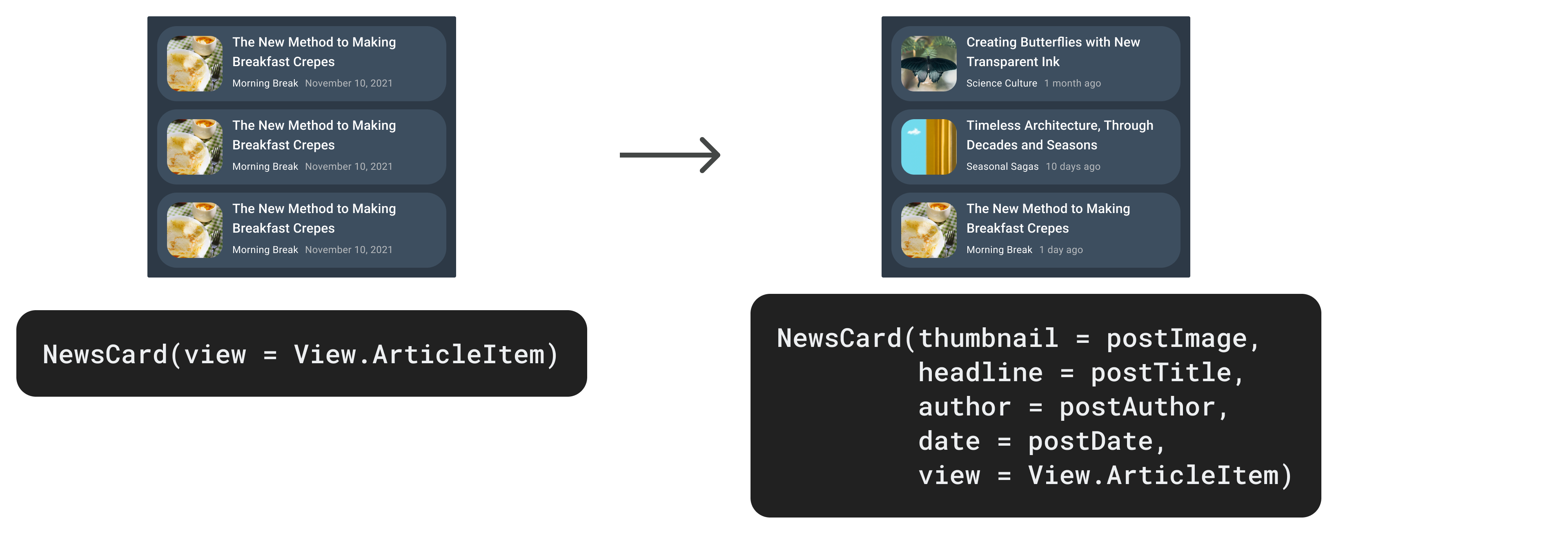 Updating the NewsCard with more parameters