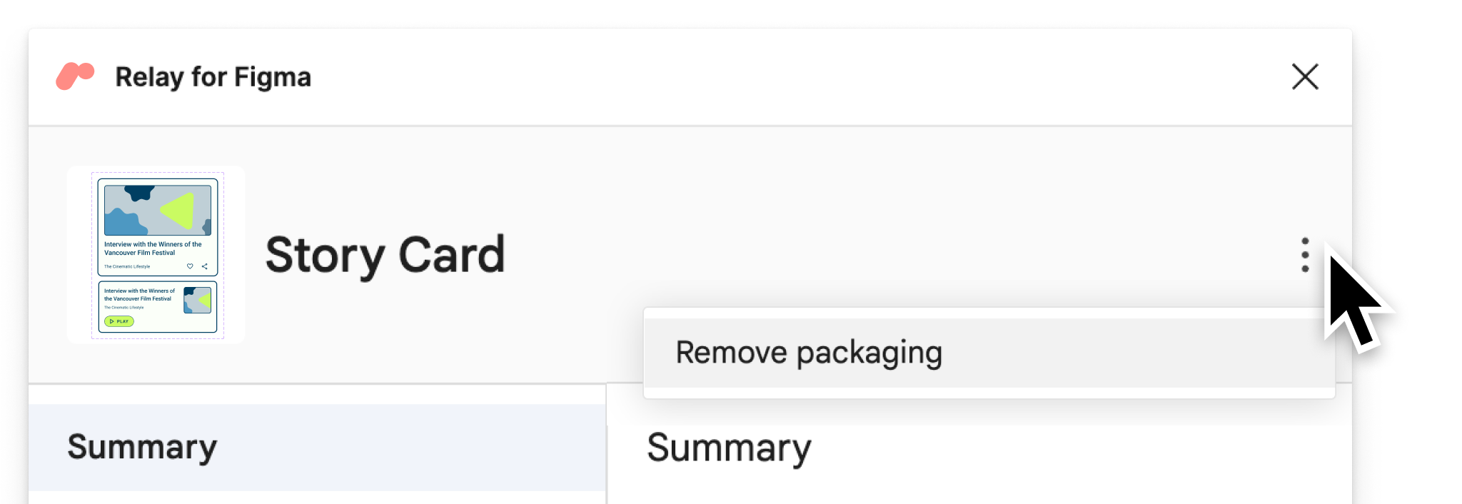 Tuỳ chọn &quot;Remove packaging&quot; (Xoá gói) trong trình bổ trợ
