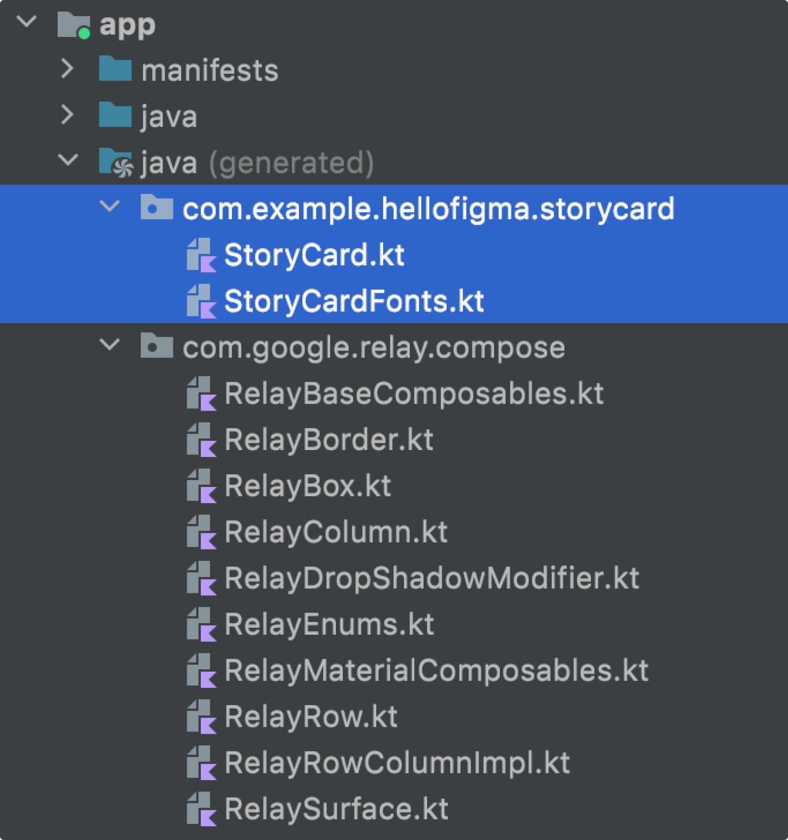 java(已產生) 資料夾下產生的 Kotlin 檔案