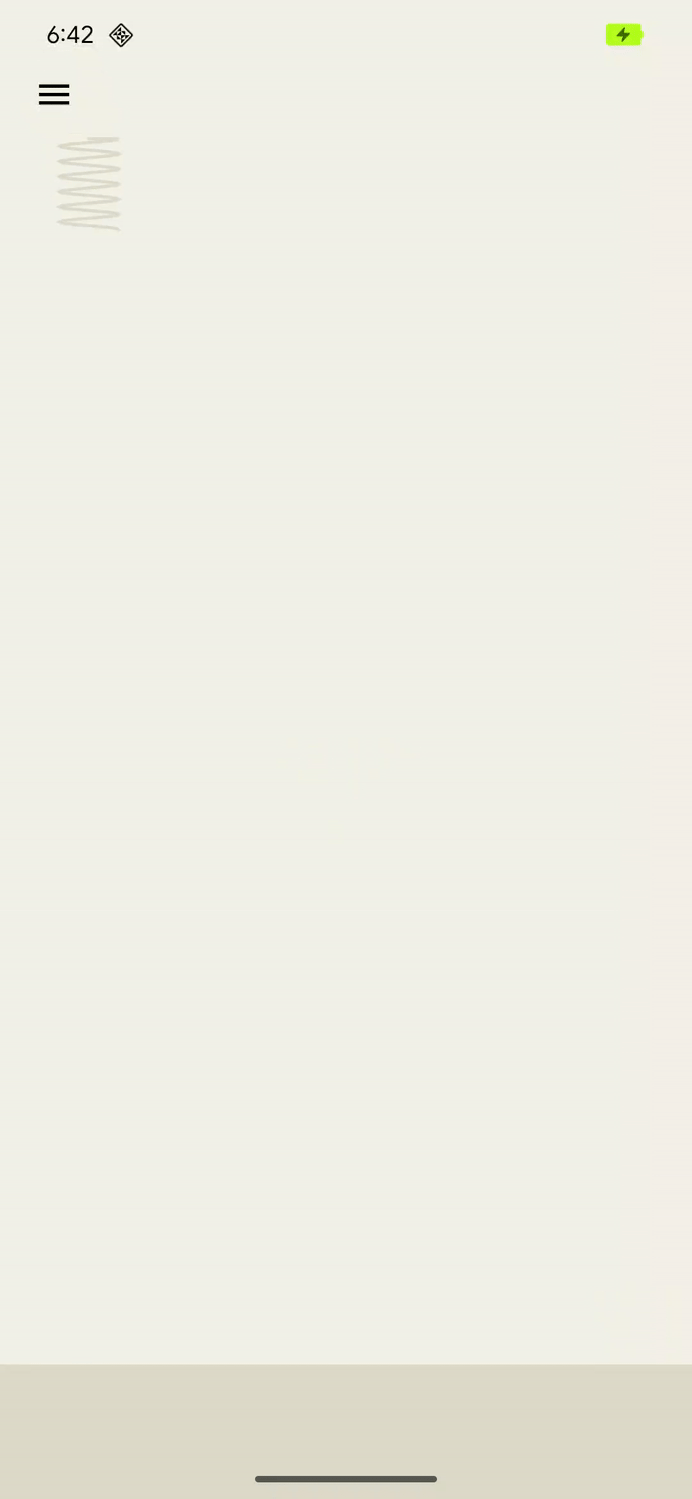 Animação de uma mola caindo e quicando na parte de baixo da tela.