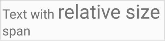 Obraz pokazujący użycie RelativeSizeSpan