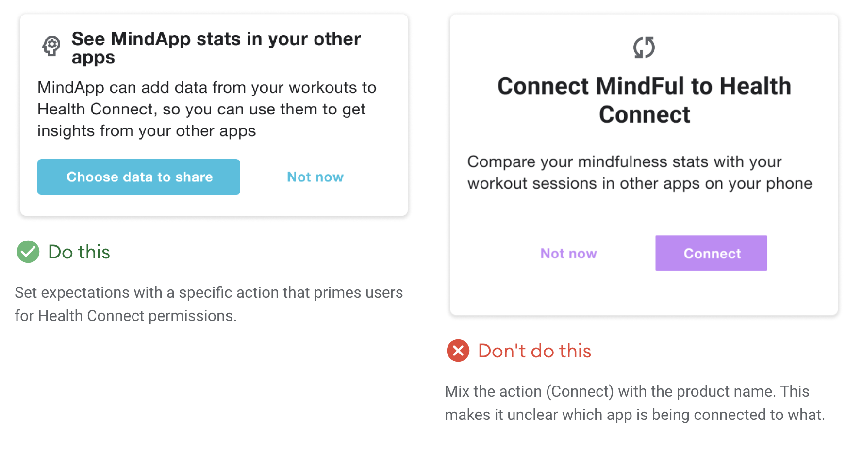 ภาษาที่เข้าใจง่ายของ Health Connect