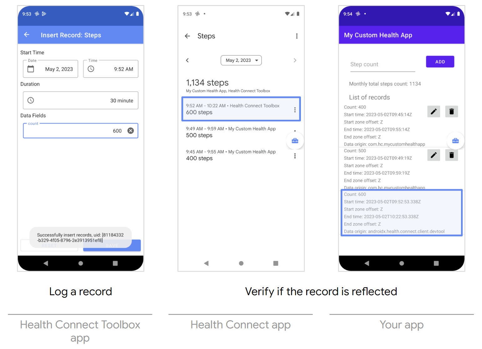 Leggere i dati dalla tua app