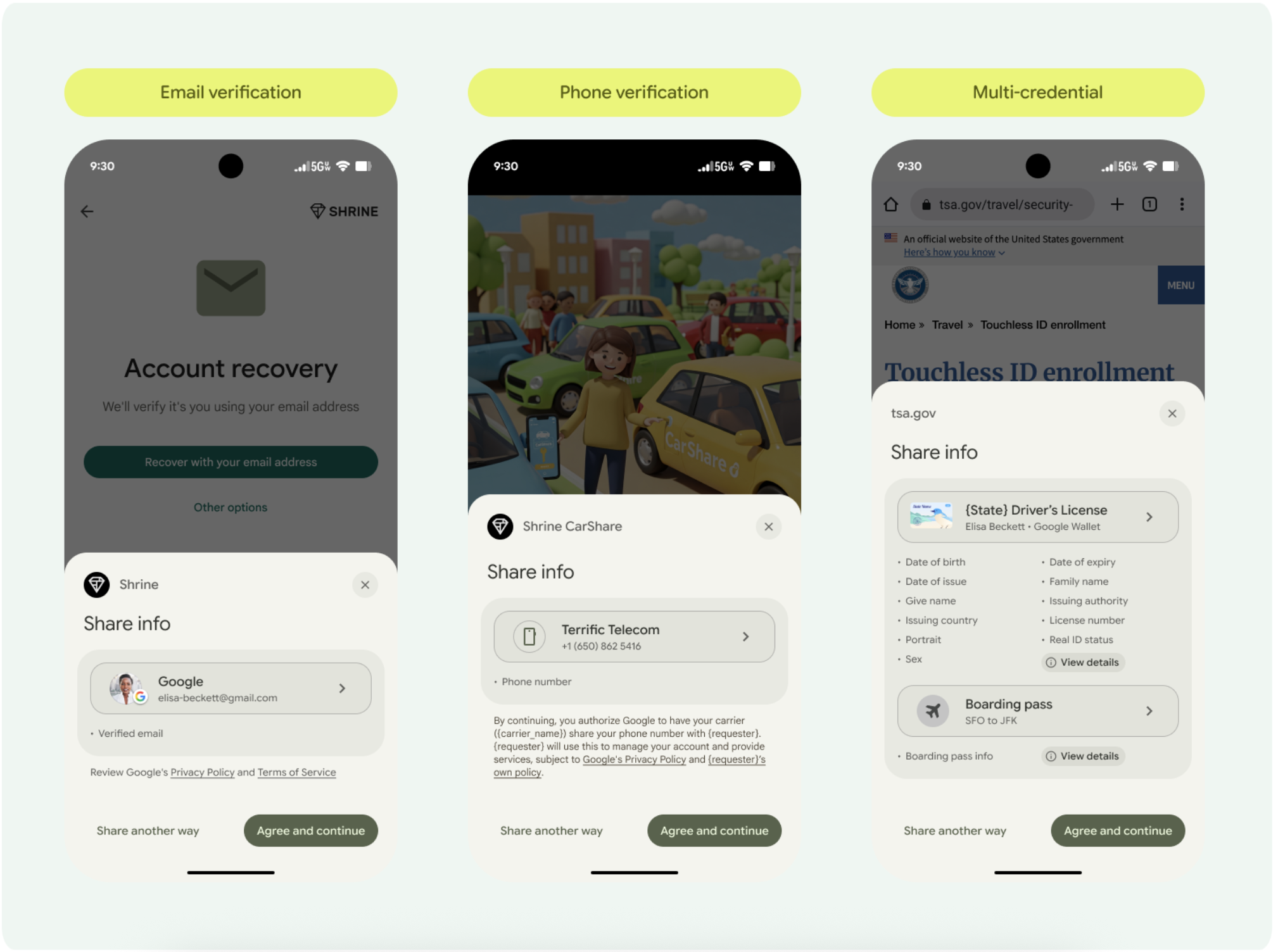 Image montrant les variantes d'UI des identifiants numériques