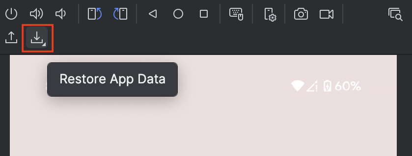 Android Studio'da uygulama verilerini geri yükleme