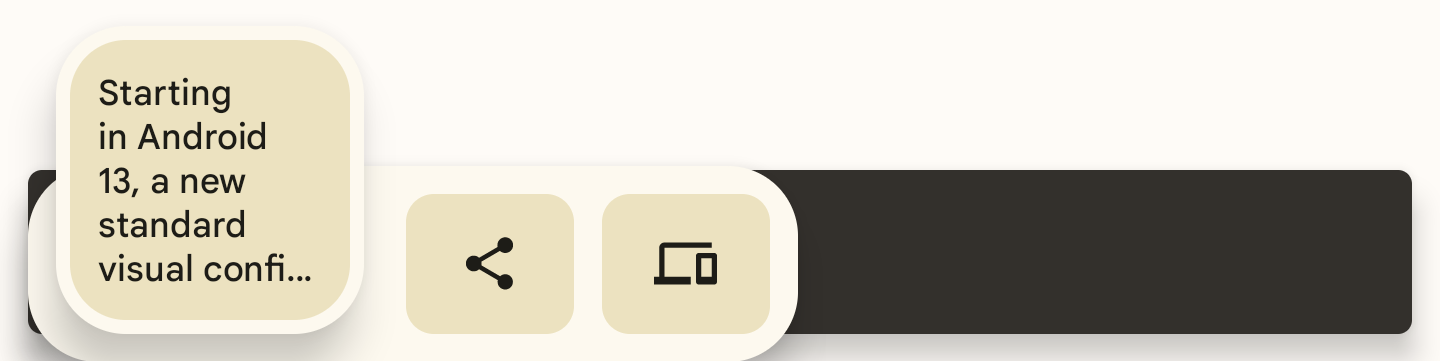 Snackbar après une copie dans l&#39;application.