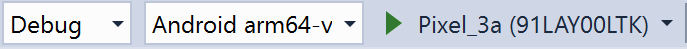 زر "تشغيل" في Visual Studio