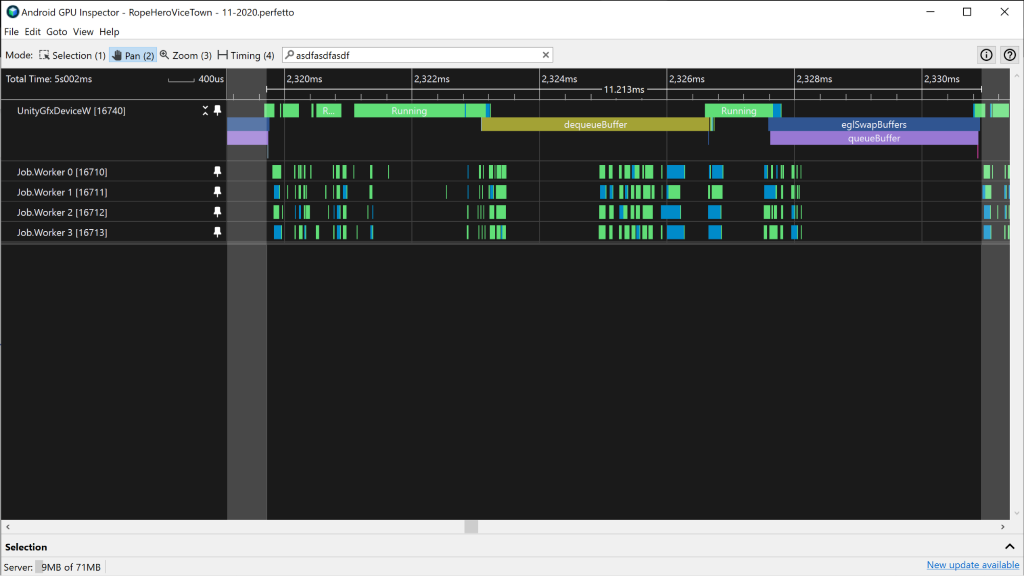 Screenshot dengan AGI yang diperbesar pada tugas frame individual.
