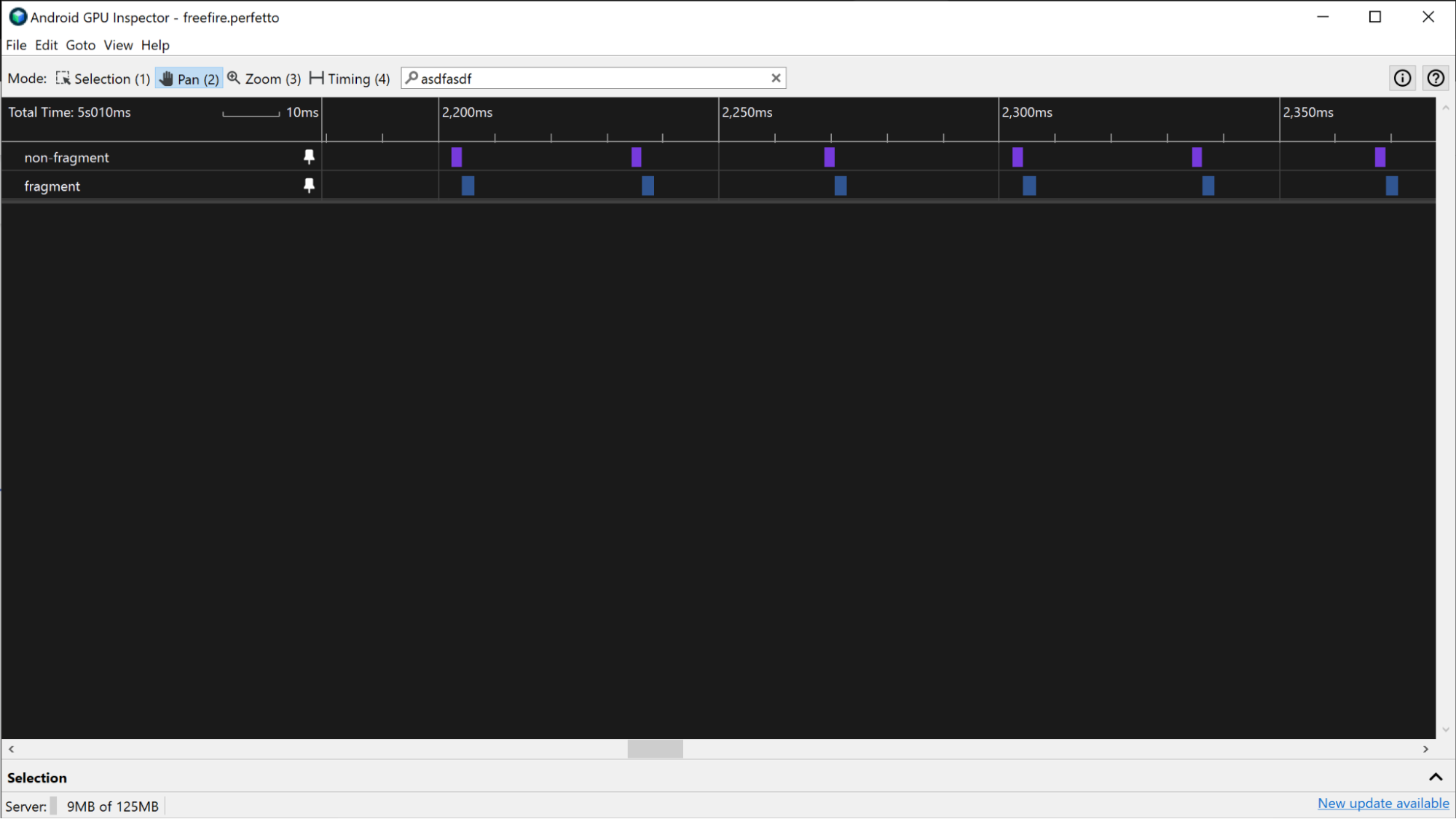 A screenshot of multiple frames being executed in sequence.