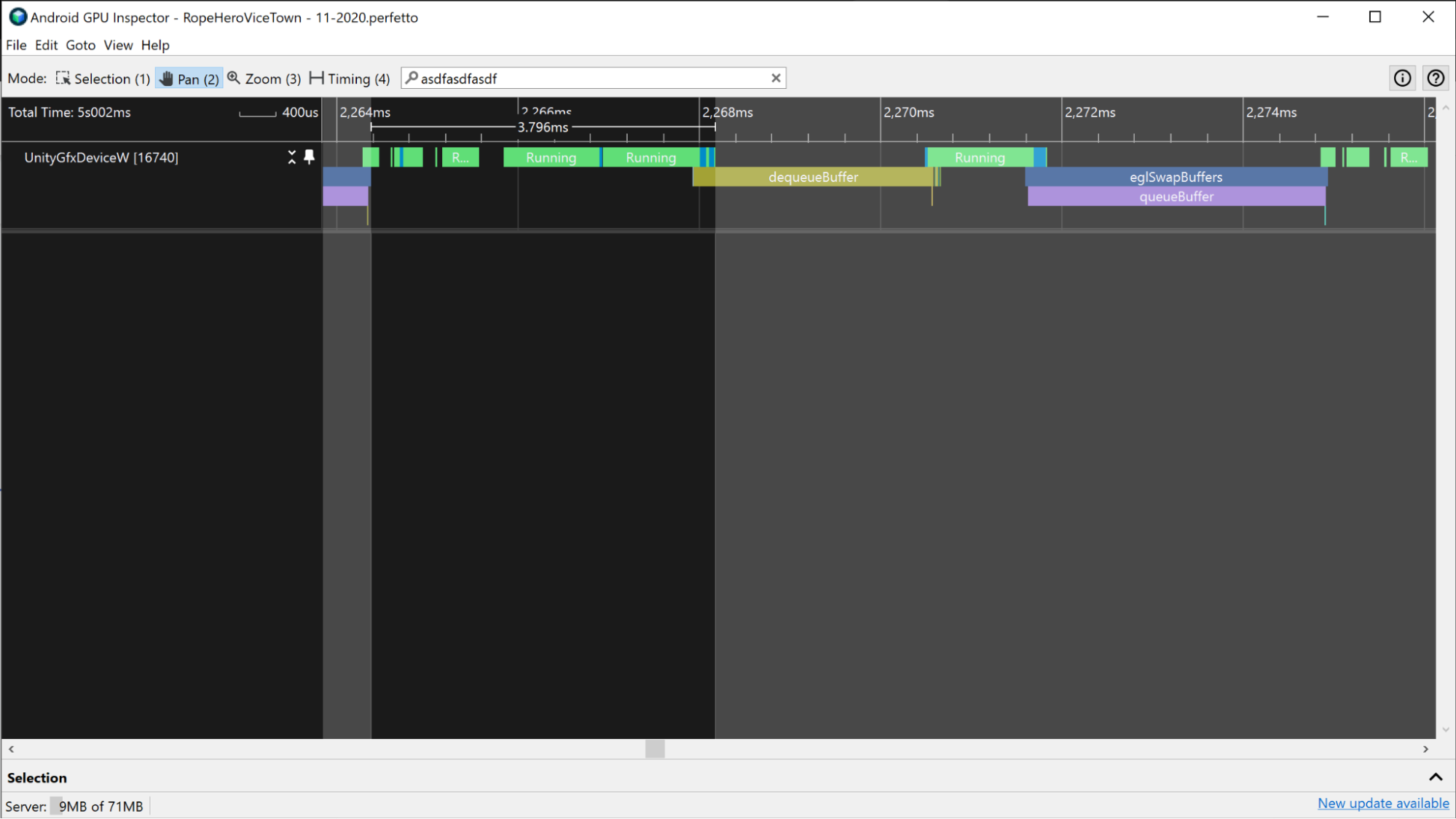 Uno screenshot di due periodi di tempo di CPU che possono essere utilizzati per misurare il tempo di CPU attivo.