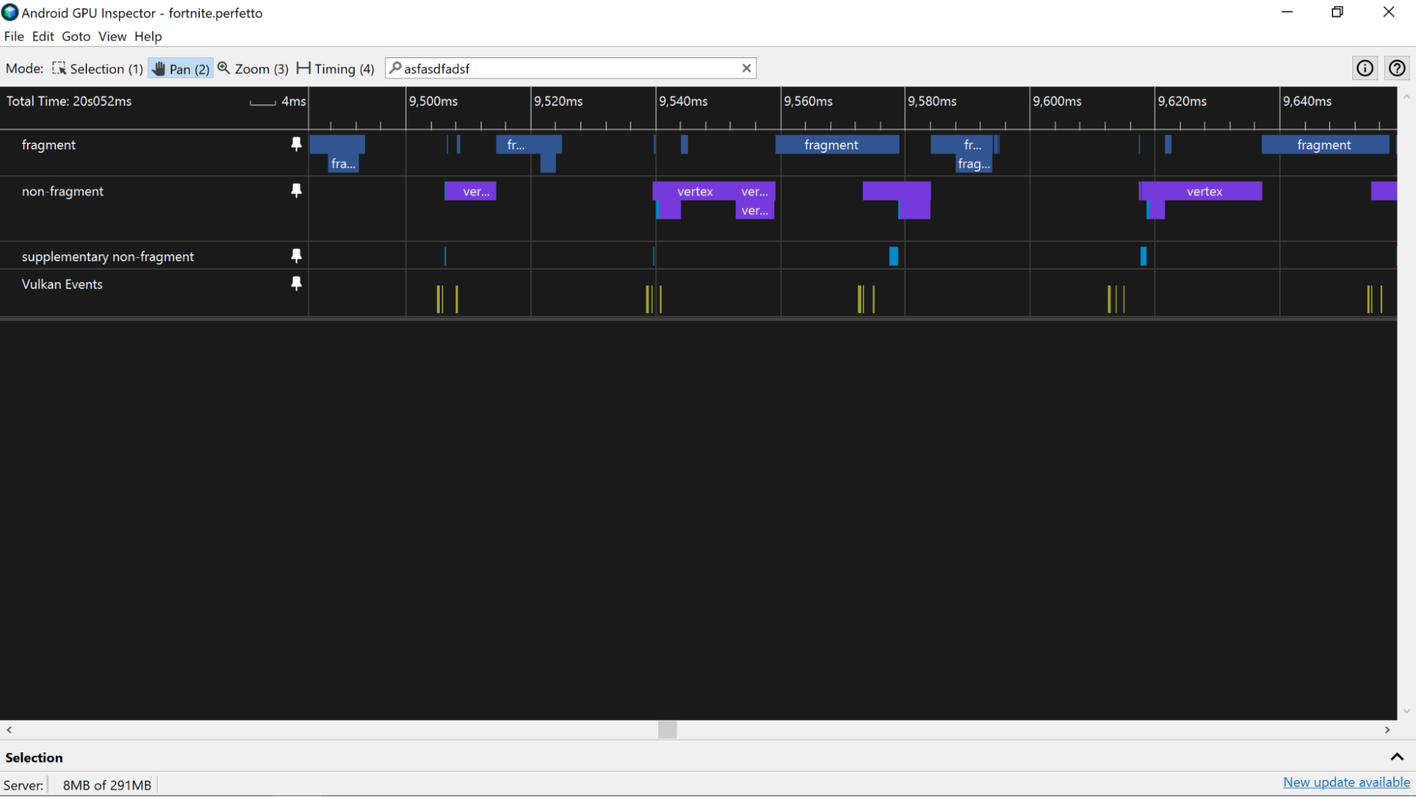 Uma captura de tela que mostra o estado de execução de uma linha de execução fixada que corresponde à faixa da CPU.