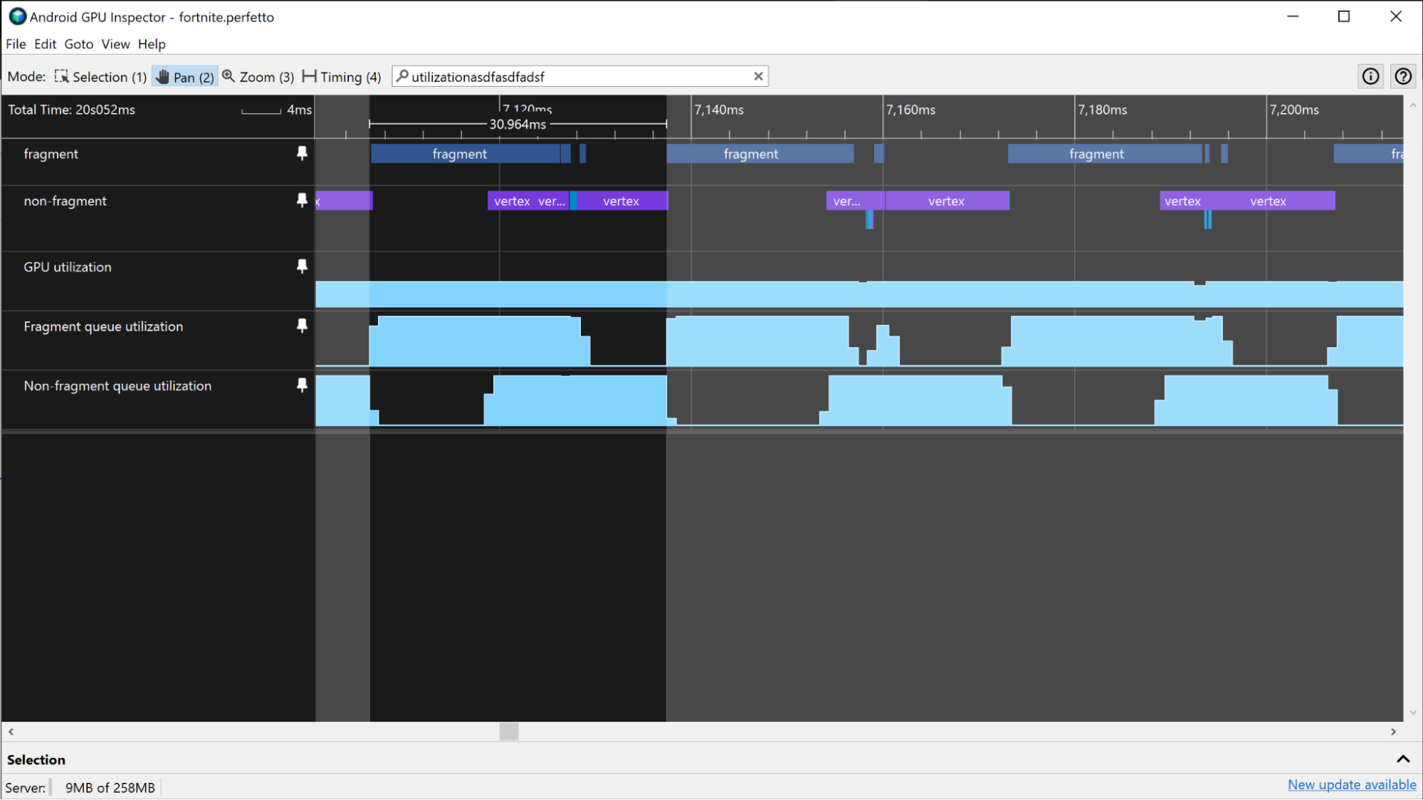A screenshot of multiple frames being executed in sequence.