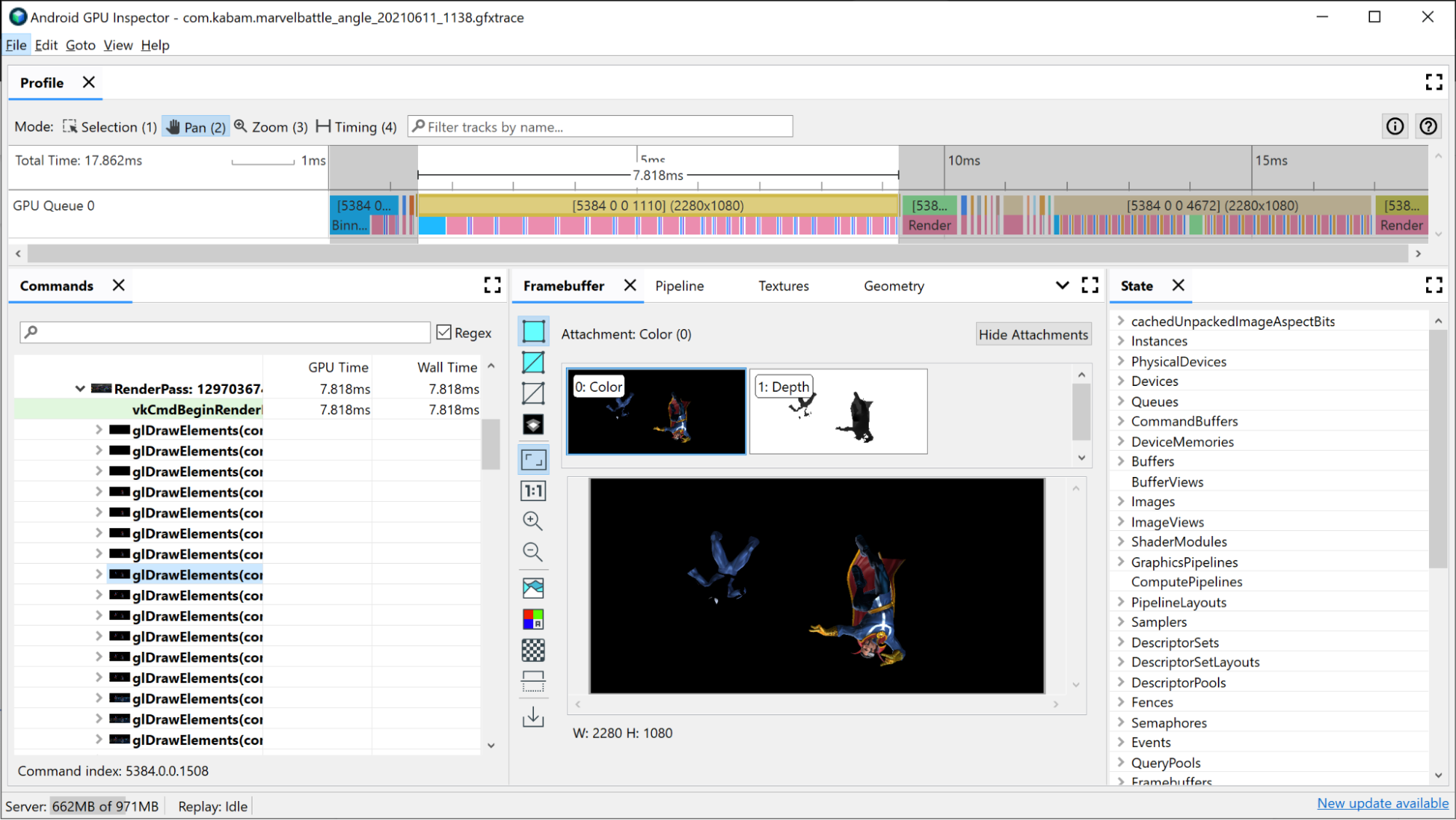 Identifier le pass de rendu le plus long dans la vue &quot;Chronologie des frames&quot;