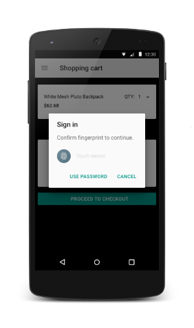 Mobile affichant la fonctionnalité d'authentification par empreinte digitale