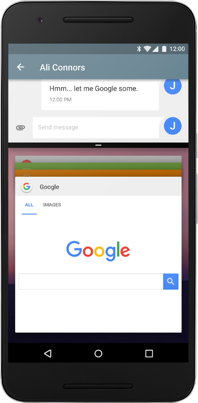 Applications mobiles en cours d'exécution en mode Écran partagé