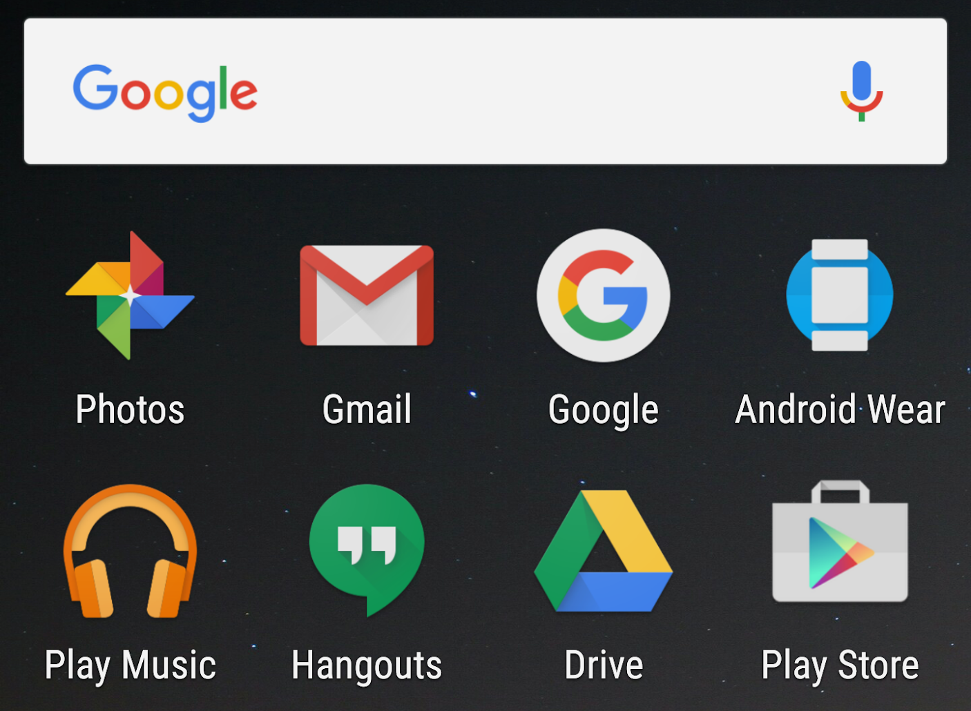 Tela mostrando o efeito do aumento do tamanho da tela de um dispositivo com uma imagem do sistema Android 7.0