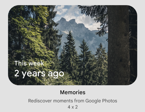 Ein Bild, das die Widget-Auswahl mit einem Widget und seiner Beschreibung zeigt