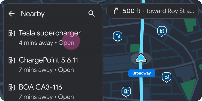 Modèle de carte avec une liste de lieux pour ajouter une étape