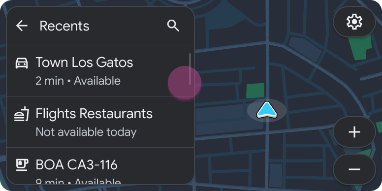 Modelo de lista incluído no modelo Mapa + conteúdo com novo conteúdo