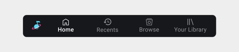 مثال على علامات تبويب التنقّل