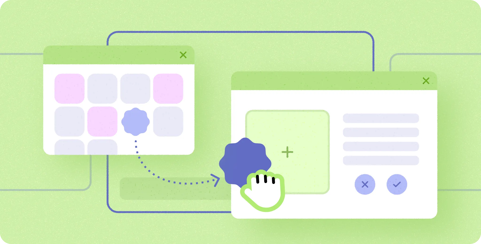 App wireframe adapting across
sizes.