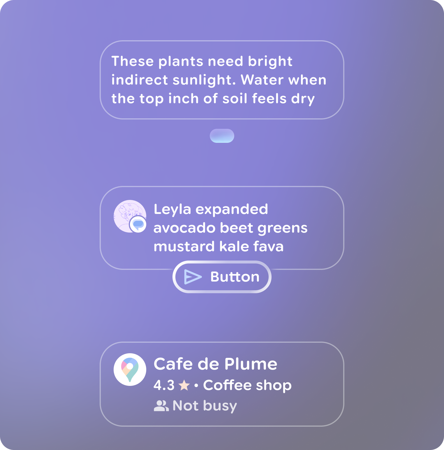 يجب تثبيت عناصر التصميم في أسفل الإطار.