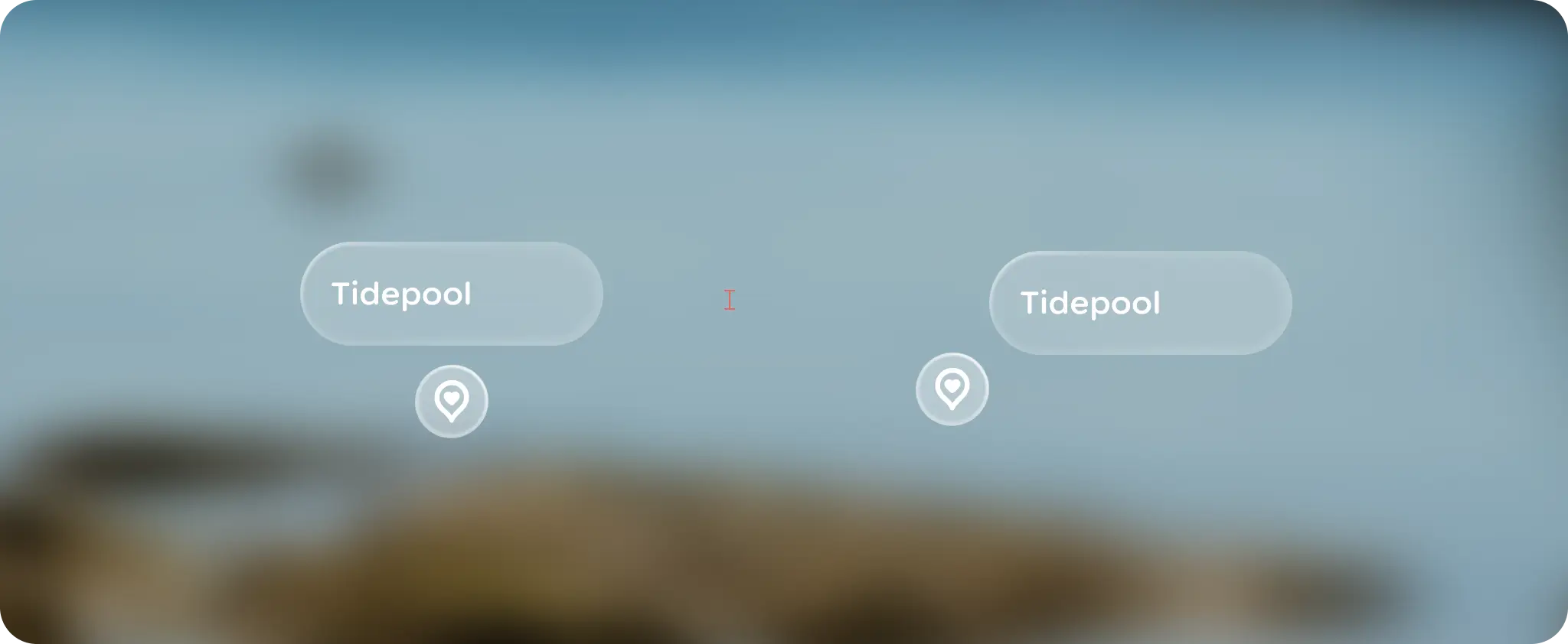 Elemen UI Glimmer yang disejajarkan di tengah atas dan kanan atas