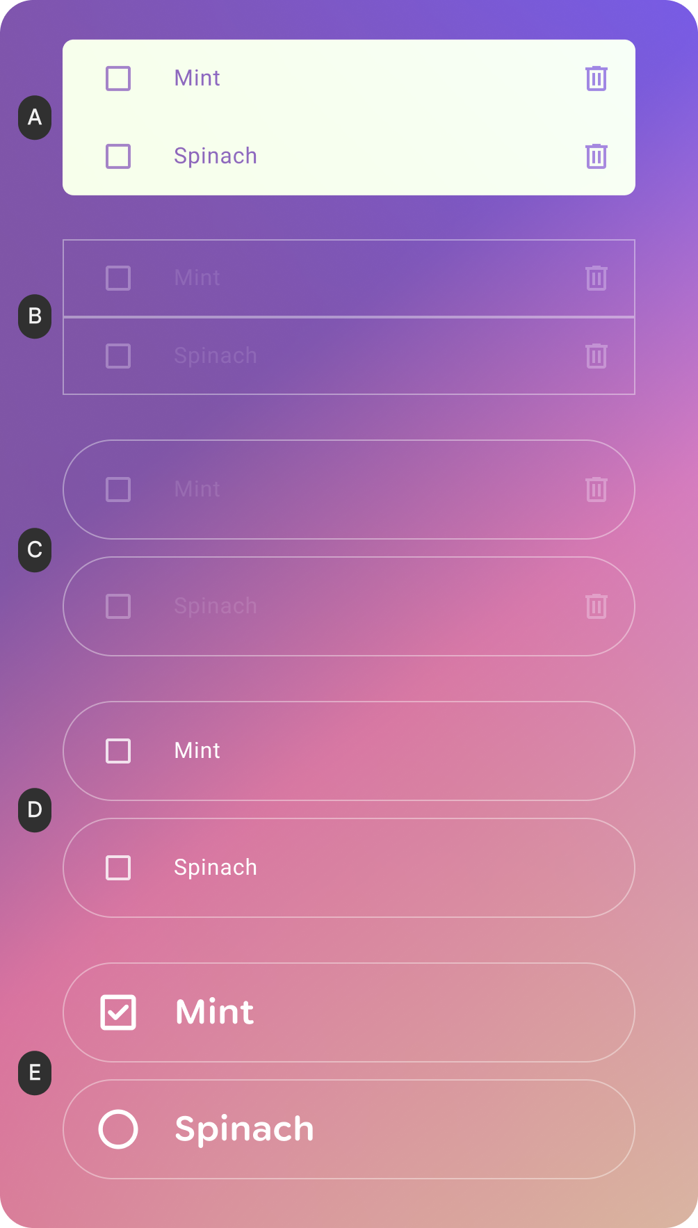 Glimmer components are optimized for transparent display.