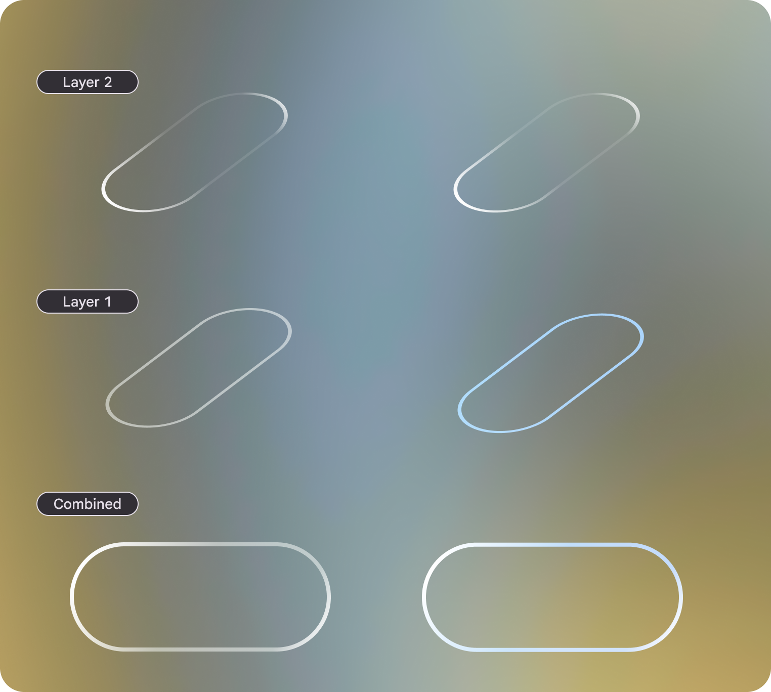 Design elements should be anchored to the bottom of the frame.