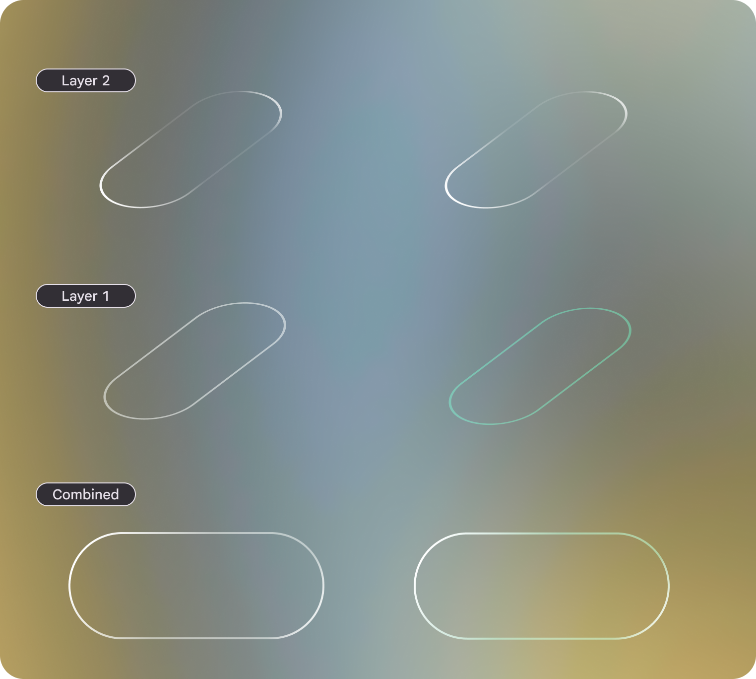 Design elements should be anchored to the bottom of the
frame.