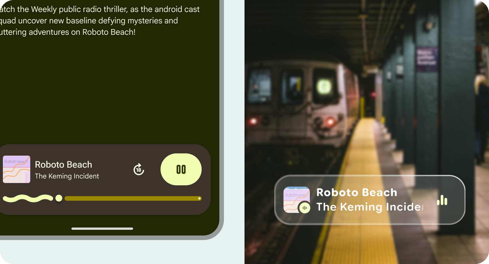 Медиаплеер, вызывающий воспроизведение на дисплее очков.