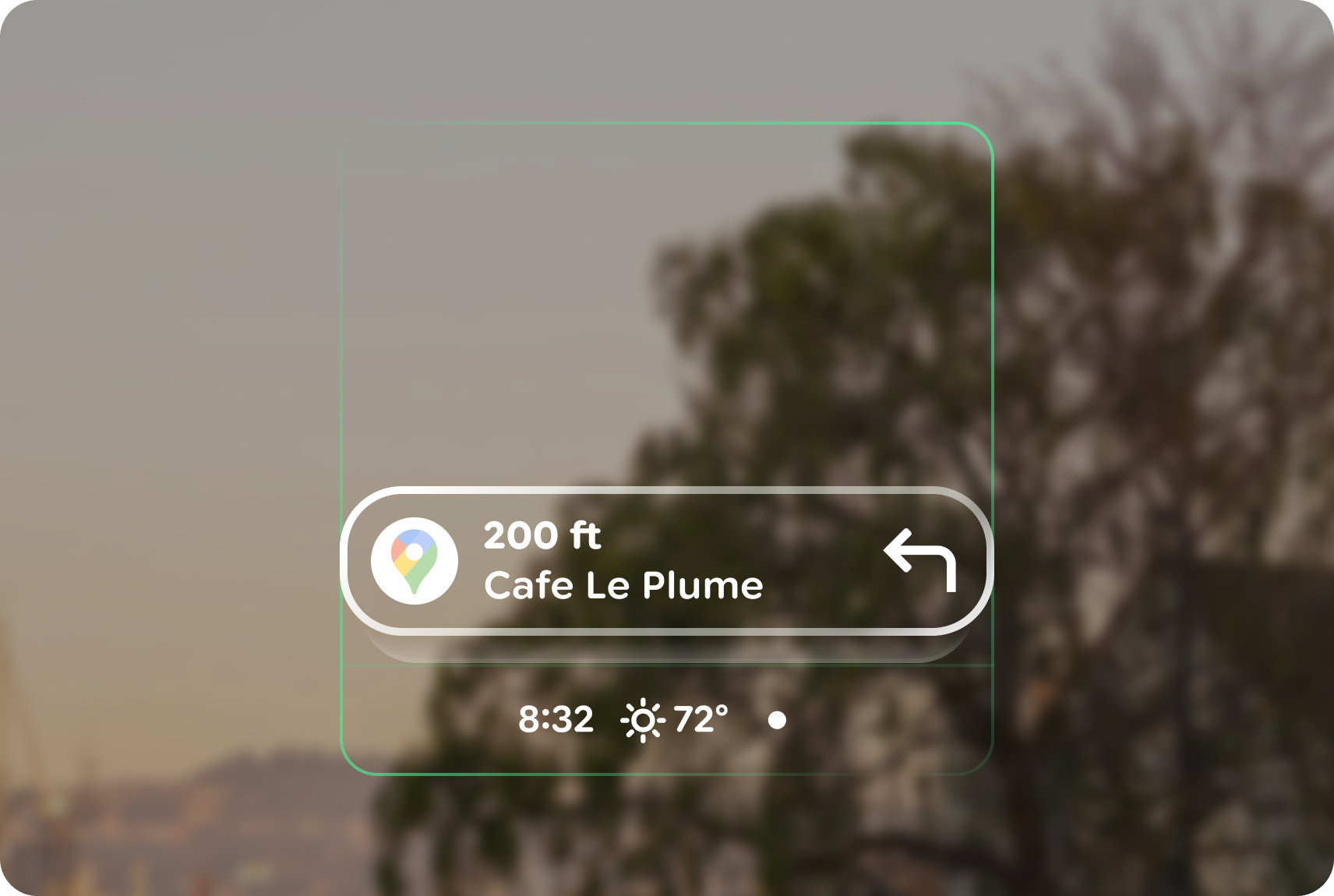 La pantalla principal de los lentes.
