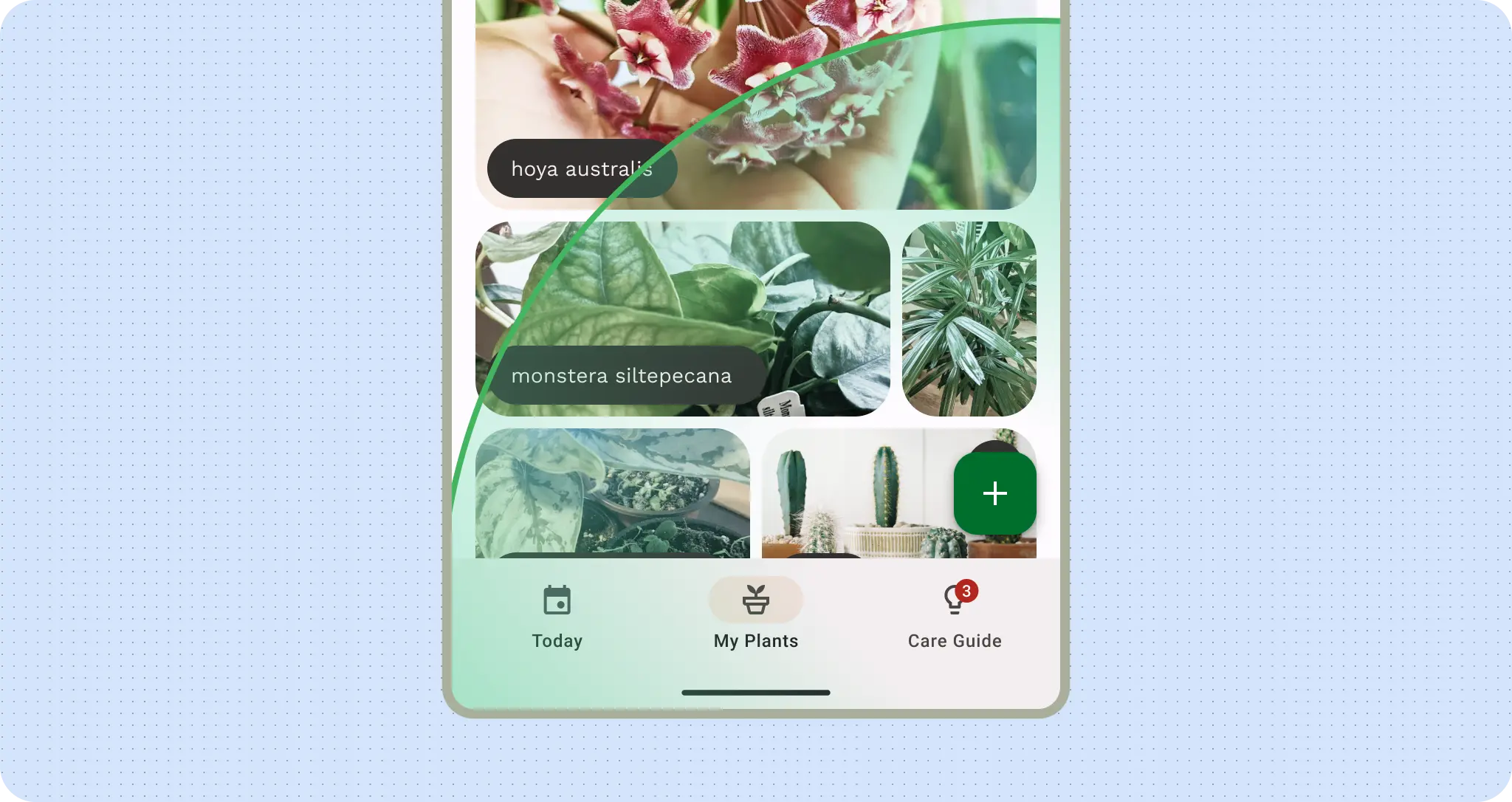 Mise en page avec bouton d'action flottant