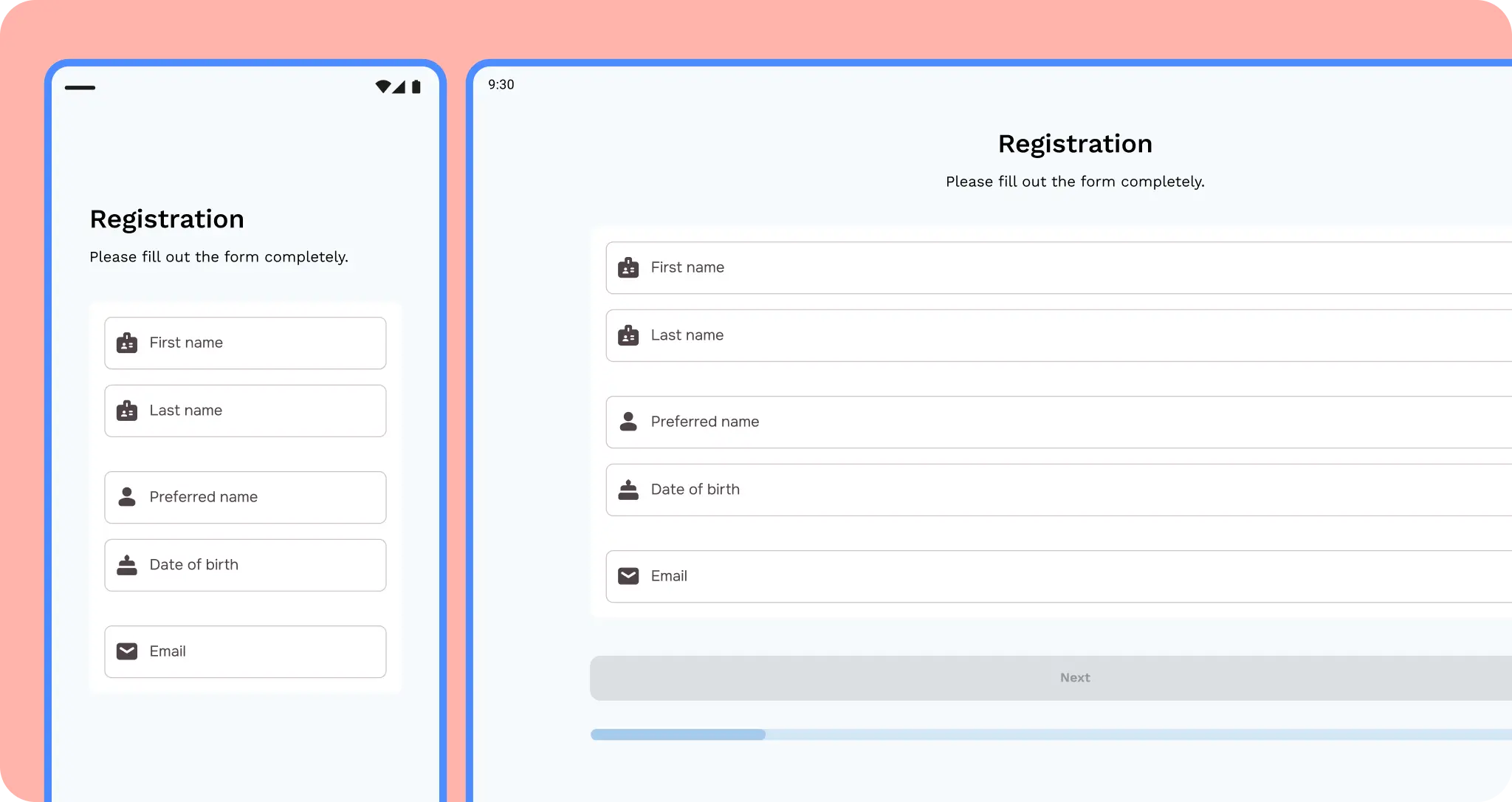 Elemen UI yang diregangkan
