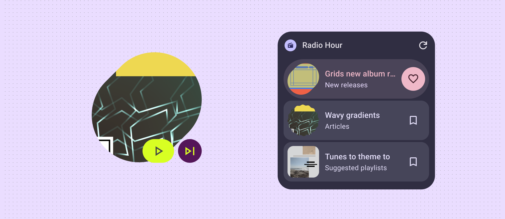 Widgets mit unterschiedlichen Formen