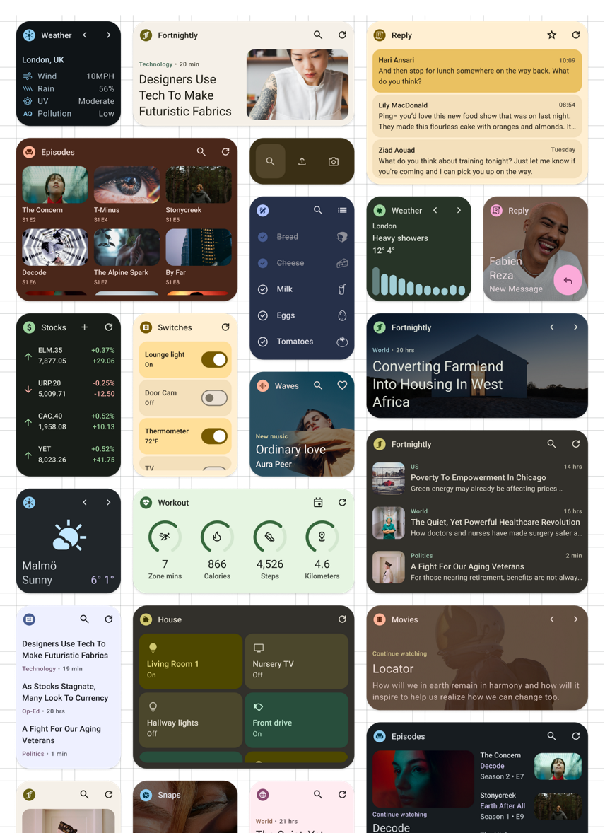 Widget di Android | Desain UI | Widgets | Android Developers