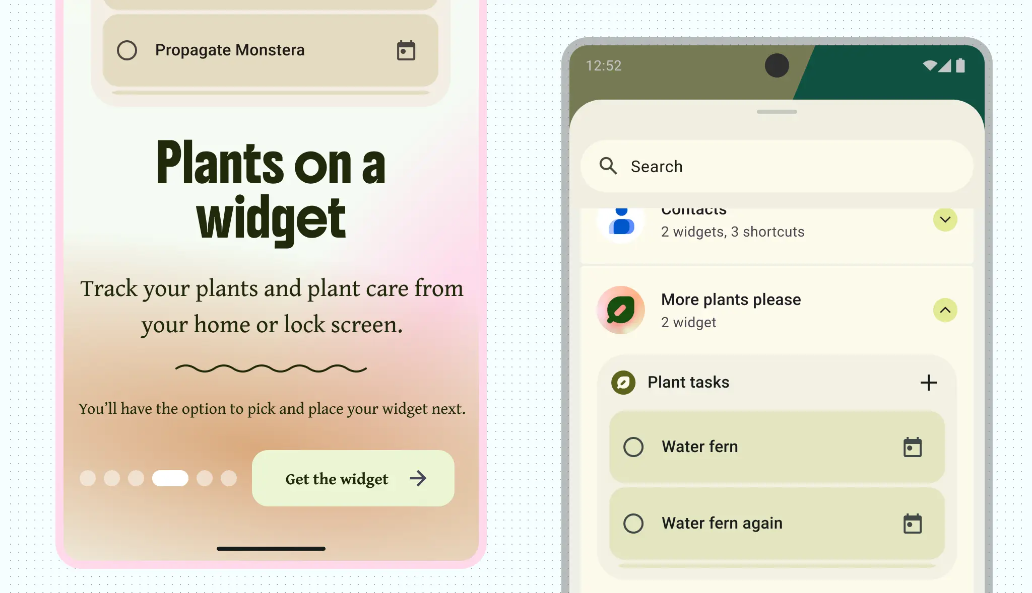 Incorporación de widgets que lleva a la fijación de widgets
