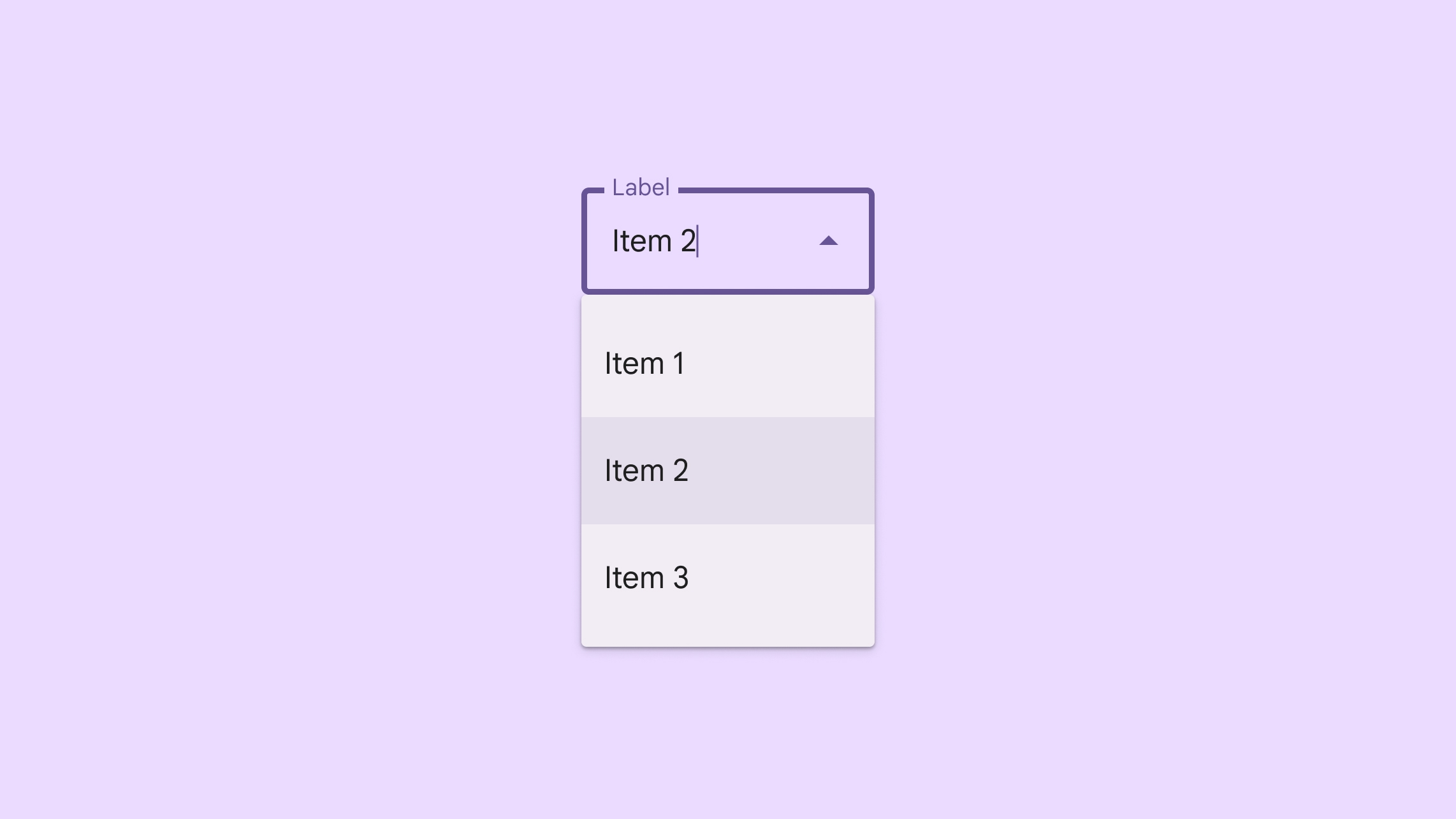 Material Design-Drop-down-Menü in einer App mit großem Bildschirm
